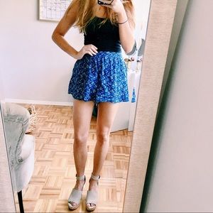 Hollister Blue Patterned Flowy Shorts